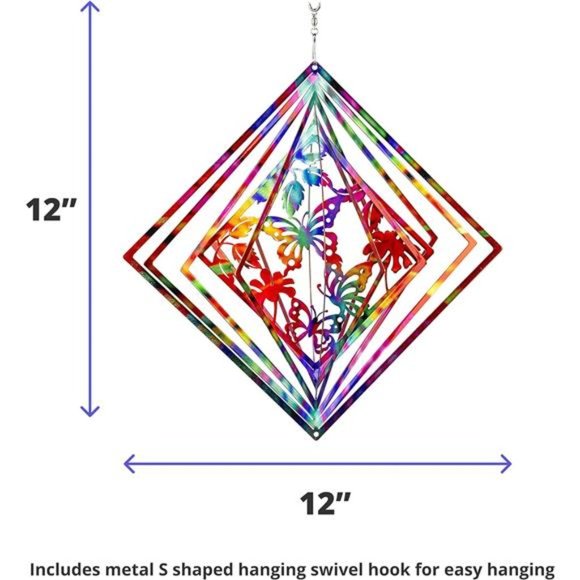 Rainbow Butterfly Kinetic Wind Spinners for Yard and Garden Wind Spinner Outdoor - Picture 3 of 6